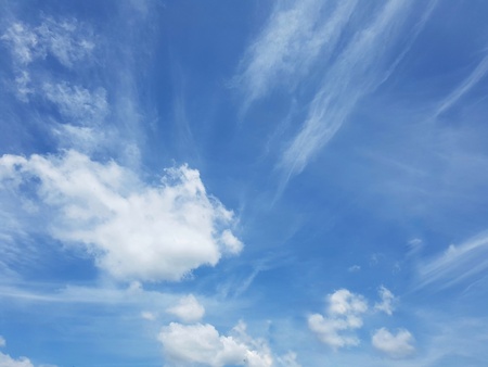 blue sky and clouds in summer background.