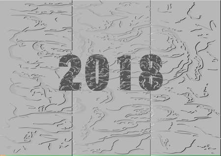 Happy new year 2018, white and black background, vector illustration.のイラスト素材
