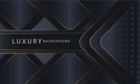 Abstract premium luxury geometric pattern with modern dark blue and gold background illustrations ,Vector design.のイラスト素材