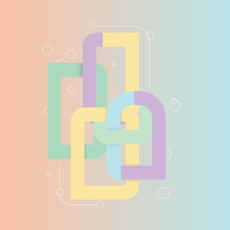 Abstract pastel chain link design with soft gradient background modern minimal style concept for...