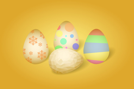 Realistic illustration of four easter eggsのイラスト素材