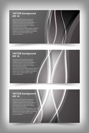 Set of black and white banner templates. Bright modern abstract design.のイラスト素材