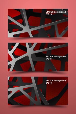Set of colored banner templates. Digital background illustration carbon.のイラスト素材