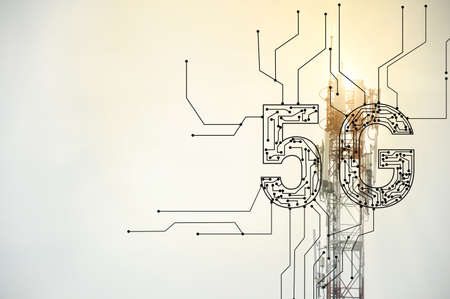 The concept of stepping into 5G communication systemの写真素材