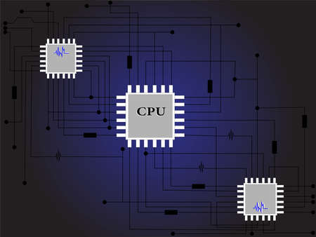 Electrical circuit conceptual structure, electronicsのイラスト素材