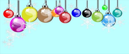 Christmas Balls Background Isolated From Blue Backgroundのイラスト素材