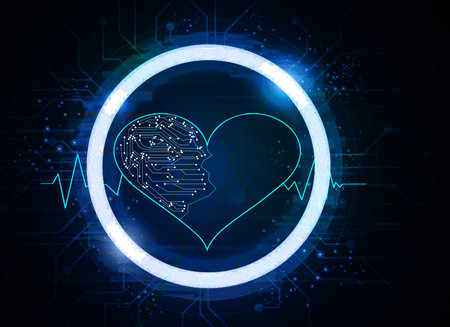 concept background Artificial intelligence, bright white circle