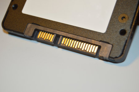 ssd sata port used to connect between hard disk and motherboardの写真素材