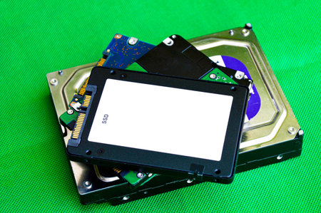 SSD is a hard disk that is more popular to use. old hard diskの写真素材