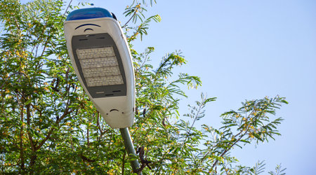 LED lamps use solar power, alternative energy nowadays people pay more attention.の写真素材