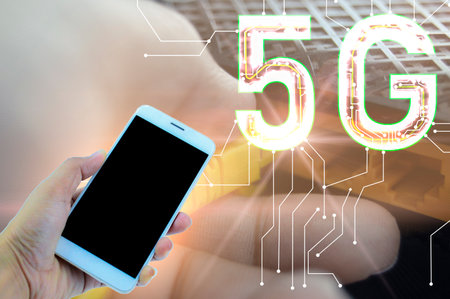 The concept of connecting in the 5G communication eraの写真素材