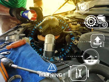 Engine maintenance concept for driving safetyの写真素材