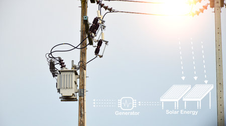 solar energy concept There is a growing demand for use in every country.の写真素材