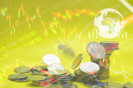 Concept, global inflation that every country has to face, interest rate riseの写真素材