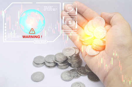 Concept, global inflation that every country has to face, interest rate riseの写真素材