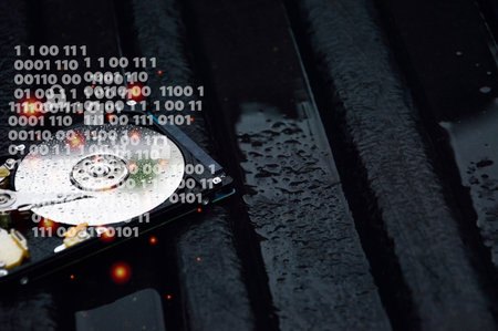 Hard drive is an important storage device, concept of data protection with security.の写真素材