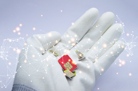 Concept A SIM card is still required. because it is used as an intermediary To connect both finance and entertainmentの写真素材
