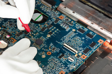 Photo corner, CPU, computer motherboard, electronic motherboard repairの写真素材