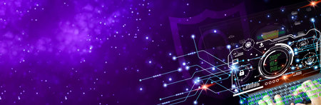 concept cybersecurity, data protection from hackers, data protection computer virusの写真素材