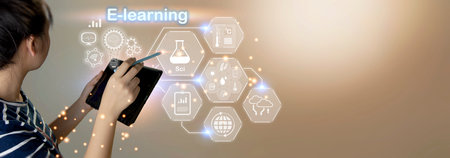 E-Learning, Internet Technology Education, Webinars, Course Concepts.の写真素材