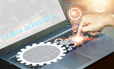 E-Learning, Internet Technology Education, Webinars, Course Concepts.の写真素材
