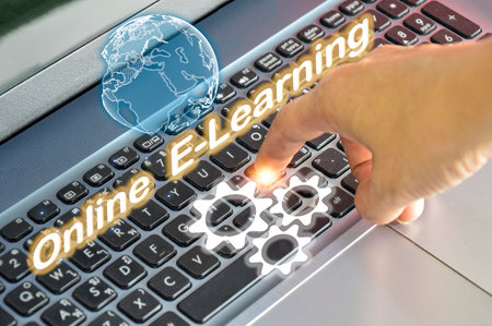 E-Learning, Internet Technology Education, Webinars, Course Concepts.の写真素材