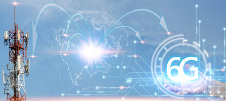 6G network concept, high speed mobile internet New age network, business concept, modern technology...
