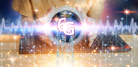 6G network concept, high speed mobile internet New age network, business concept, modern technology internet and networkの写真素材