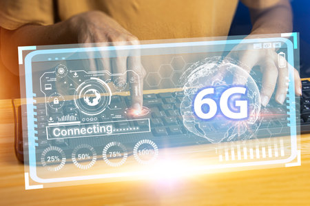 6G network concept, high speed mobile internet New age network, business concept, modern technology...