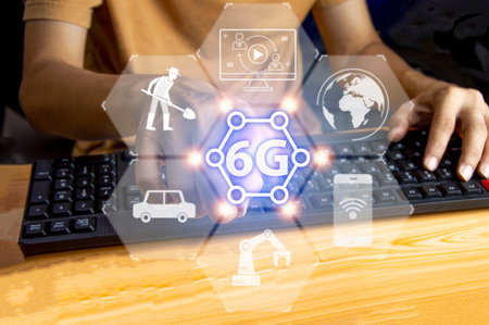 6G network concept, high speed mobile internet New age network, business concept, modern technology...