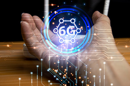 6G network concept, high speed mobile internet New age network, business concept, modern technology internet and networkの写真素材