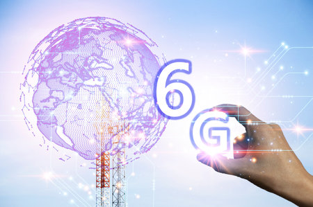 6G network concept, high speed mobile internet New age network, business concept, modern technology...