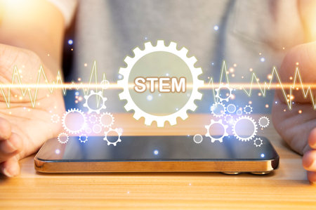 Concept of e-Learning, a learning management system through a network (Learning Management System)...