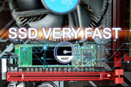 SSD, SSD M.2 that is installed on the motherboard, SSD It works very fast.の写真素材