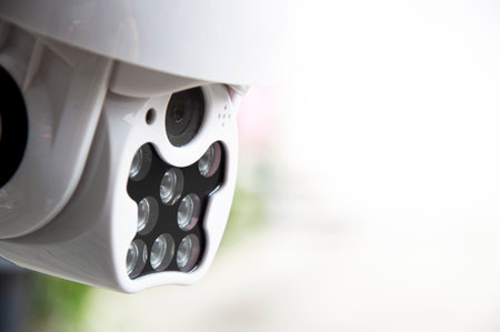 Install IP CCTV cameras or advanced technology surveillance systems. CCTV systemの写真素材
