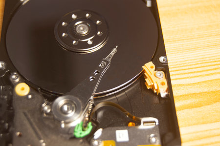 Close-up top view of hard driveの写真素材