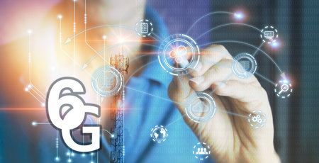 6G network concept, high speed mobile internet New age network, business concept, modern technology...