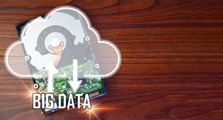 The concept of large cloud storage system, economical, convenient, fast, safe.の写真素材