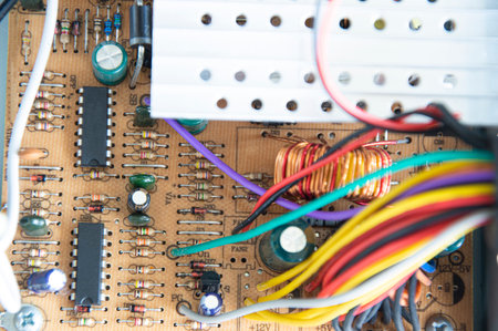top view of computer power supplyの写真素材