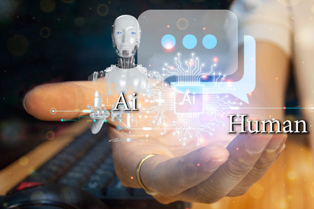 Conceptually, an AI chatbot or artificial intelligence that can naturally communicate through...