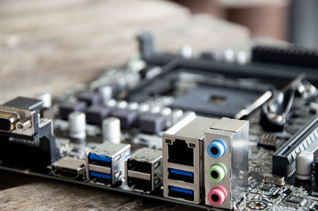 side view of the computer motherboard