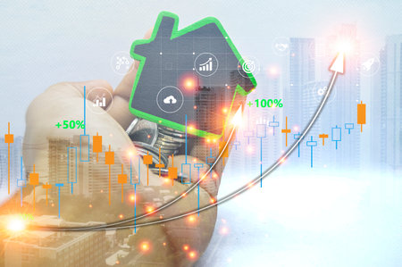 Business and financial concepts that are about to recover again after the economic crisis.の写真素材