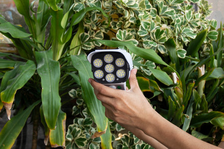 Solar energy lamps, clean energy, reduce global warming.の写真素材