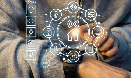concept smart home automation control system Internet network concept, innovative technology,...