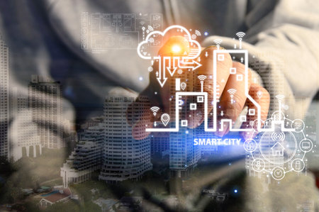 The concept of smart city and smart home assistive technologyの写真素材