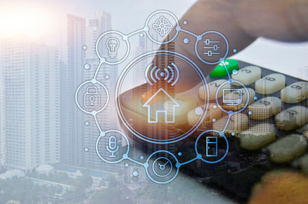 The concept of smart city and smart home assistive technologyの写真素材