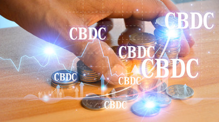 CBDC is a digital currency issued by a central bank. which has the ability to act as a medium to pay for goods and services can maintain value and is an accounting unit of measurementの写真素材