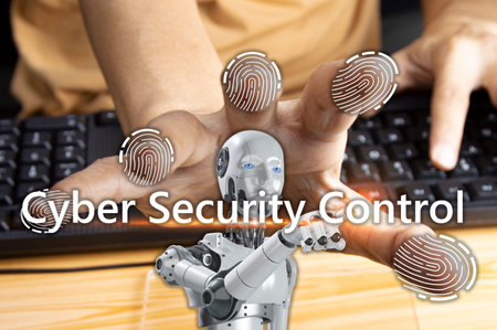 The concept of controlling cybersecurity with artificial intelligenceの写真素材