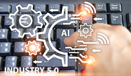 The concept of using artificial intelligence to control the system, industry using artificial intelligenceの写真素材