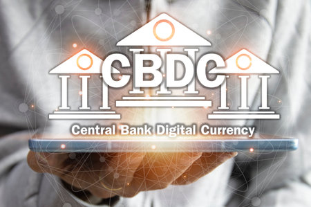 CBDC is a digital currency issued by a central bank. which has the ability to act as a medium to pay for goods and services can maintain value and is an accounting unit of measurementの写真素材